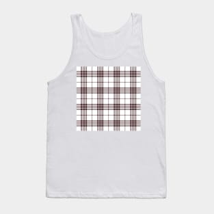 Brown and White Buffalo Tartan Plaid Pattern Tank Top